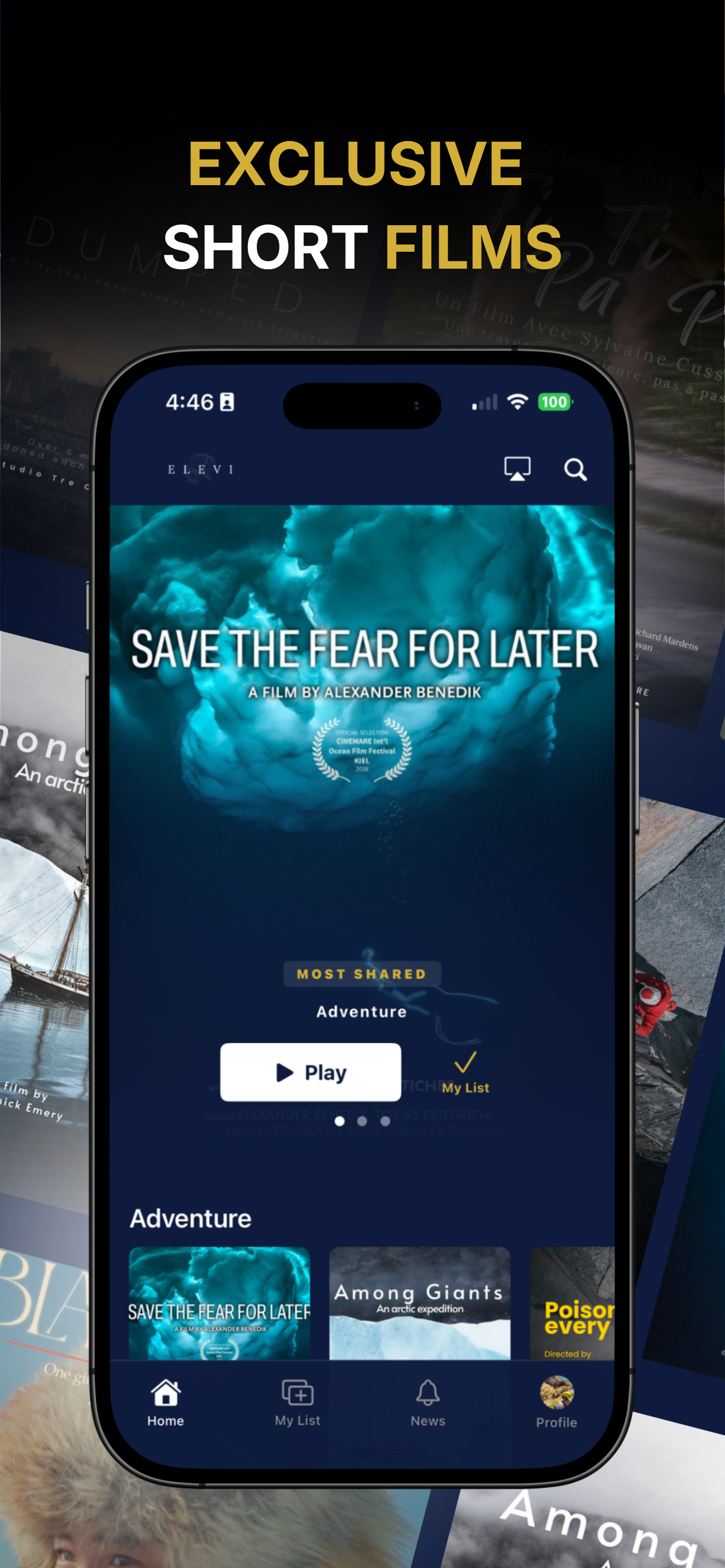 ELEVI streaming platform app for short films